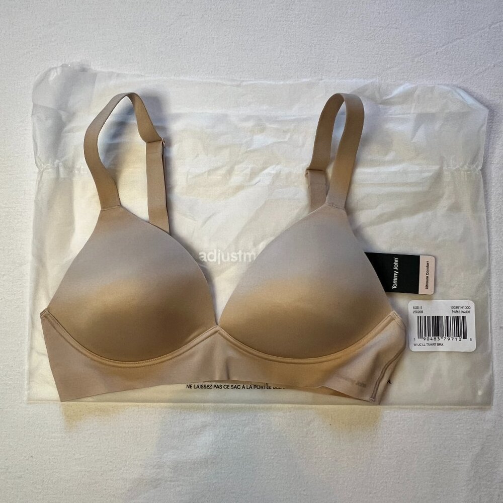 Tommy John Ultimate Comfort Wire-Free T-Shirt Bra 32C‎ Paris Nude
